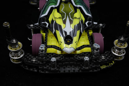 ニ四駆 完成マシン CNC加工 レース即戦力　デュアルリッジ　クリア装甲