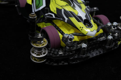 ニ四駆 完成マシン CNC加工 レース即戦力　デュアルリッジ　クリア装甲