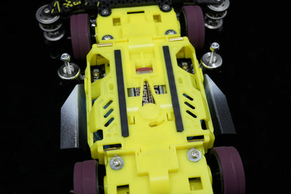ニ四駆 完成マシン CNC加工 レース即戦力　デュアルリッジ　クリア装甲